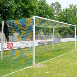 Sport-Thieme Großfeld-Fußballtor In Bodenhülsen Stehend, Mitfreier Netzaufhängung, Alu